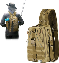 Fishing Backpack Tackle Sling Bag - Backpack with Rod Holder. - £33.88 GBP