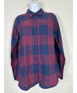 Dickies Womens Size S Blue/Red Check Pocket Button Up Shirt Long Sleeve - $11.30