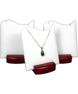 3 Pendant Jewelry White Leather Curved Display Pads Rosewood - £6.28 GBP