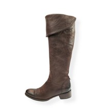 Alberto Fermani Foldover Boots Low Heel Italian Leather Distressed Patina 37.5 - £85.89 GBP