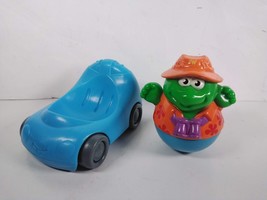 Weebles Weeble Wobbles Playskool 2003 Blue Car &amp; 2004 Hasbro Turtle Figure - £5.45 GBP