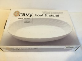 Superior Porcelain White Oval Gravy platter stand 11&quot; - $13.90