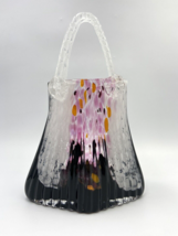 Vintage MCM Italian 14&quot; Hand Blown Art Glass Murano Sommerso Handbag - £141.33 GBP