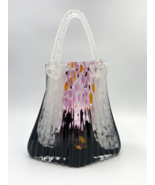 Vintage MCM Italian 14&quot; Hand Blown Art Glass Murano Sommerso Handbag - £141.82 GBP