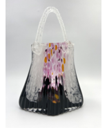Vintage MCM Italian 14&quot; Hand Blown Art Glass Murano Sommerso Handbag - $244.99 CAD