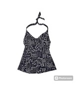 Kona Sol Women&#39;s Halter Tankini Swim Top in Navy/White Geometric Print S... - £8.55 GBP