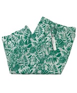 Nicole Miller Palazzo Pants Womens L Green Floral Linen Wide Leg Tropica... - $579.71 MXN