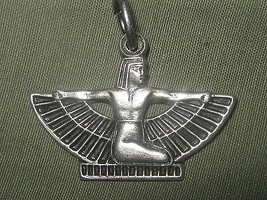  Usa Antique Silver Plated Egypt Egyptian Winged Isis Pendant Charm Necklace - £5.54 GBP
