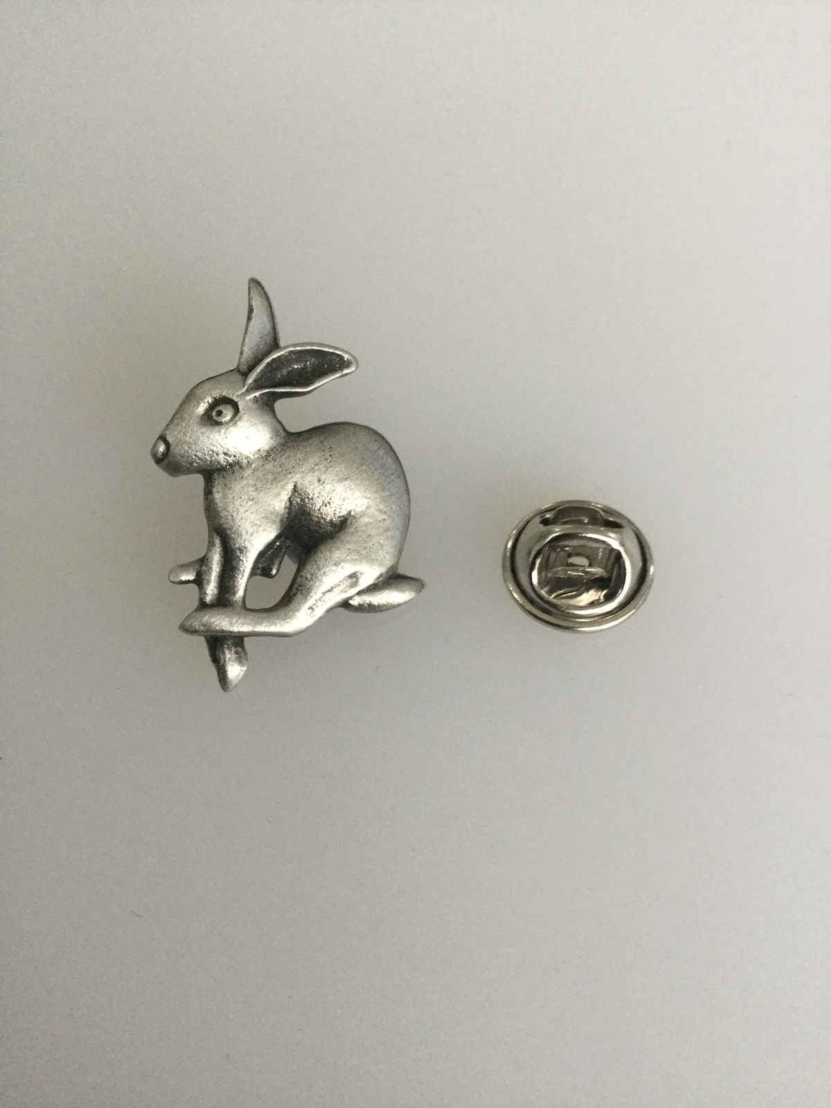 Primary image for Running Hare Pewter Lapel Pin Badge Handmade In UK