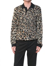 Saturdays Nyc beauchamp polo sweater in Leopard Print - size M - £109.95 GBP