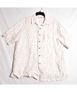 Caribbean Men&#39;s Hawaiian 100% Linen Shirt Size Large Tan - €17,86 EUR