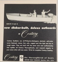 1954 Print Ad Century Seaflyte Clinker Built Wood Boats Made in Manistee,MI - £11.46 GBP