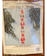 Needles &#39;N Hoops Plastic Canvas Kit Noel Bears Bellringer 36&quot; Long NEW/O... - £13.53 GBP