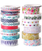  Washi Tape Set, 21 Rolls, Assorted Sizes, Floral Washi Tape for Journaling - $10.45