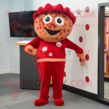 Red Pizza mascot costume character dressed with a Corduroy Pants and Hai... - $1,239.00