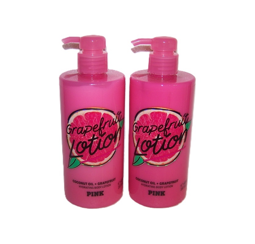 PINK Grapefruit Coconut Oil Hydrating Body Lotion 14 oz  x2 Victoria's Secret