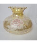 Large Parlor Lampshade Iridescent Champagne White Pink Roses Floral 9.75... - $1,968.84 MXN