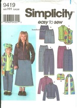 Simplicity 9419 Childrens Girls Jacket Pants Skirt Pattern Size 3,4,5,6 ... - $9.47