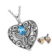 Heart Locket Necklace That Hold Pictures Photo 925 - £132.43 GBP