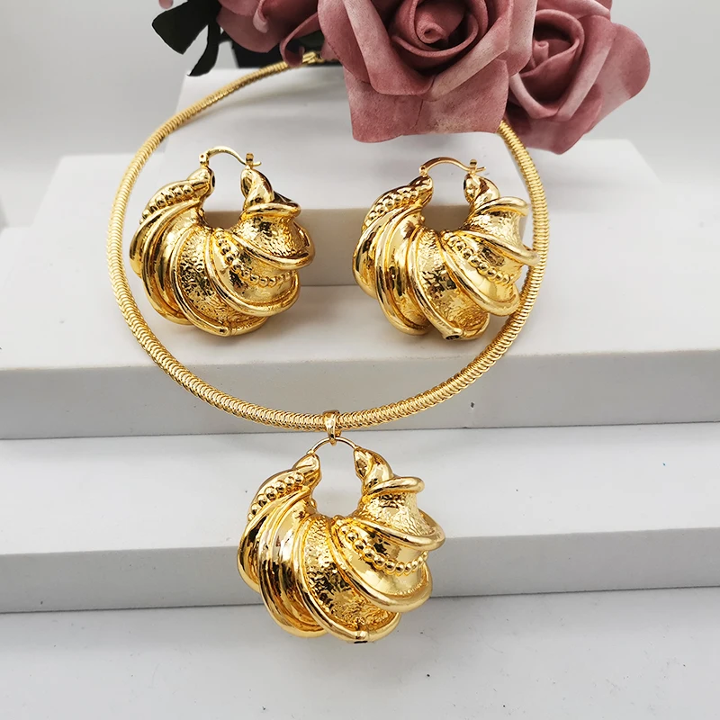 Earrings and Pendant Set For Women Necklace Fashion Jewelry Sets High Quality Co - £43.19 GBP