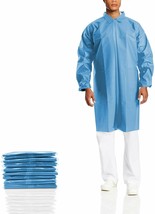 50 Blue Lab Coat Protective Laboratory Polyethylene Liquid-Proof XL - £106.89 GBP