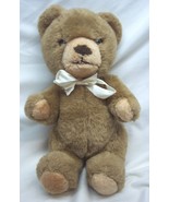 VINTAGE Eden BROWN JOINTED TEDDY BEAR W/ WHITE BOW 11&quot; Plush STUFFED Ani... - $373.64 MXN