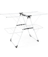 2-level Laundry Drying Rack with Height Adjustable Wings - Color: White - €118,77 EUR