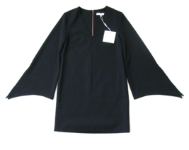 NWT tibi Tie Sleeve Shift in Black Structured Crepe Mini Dress 0 $425 - $72.00
