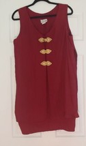 Vintage SCARLETT Burgundy Sz 11-12 Tunic Dress BOHO Style Closure Layered USA - £15.78 GBP