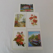 Lot of 5 Blank Note Greeting Cards Roses Water Mill Summer Handicapped A... - $7.85