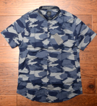 Armani Exchange A|X Mens Short Sleeve Slim Fit Camo Print Stretch Cotton... - $44.54