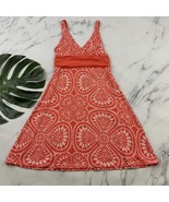 Patagonia Womens Margot Sundress Size S Coral Orange White Geometric Str... - $44.66 CAD