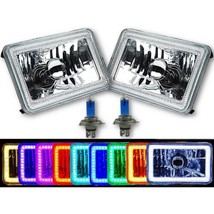 4X6&quot; RF Color Change RGB SMD LED Shift Halo Angel Eye Headlight Light Bulbs Pair - £117.99 GBP