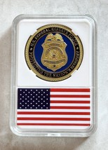 U S Federal Reserve Police Challenge Coin With American Flag Case - £11.07 GBP