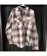 PJ Mark Plaid Flannel Shirt Long Sleeve Button Up Pockets (L) Large NWT - $23.95