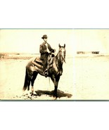 RPPC Man in Bowler Hat On Horse 1913 Kalispell Montana MT Race Track Gra... - €29,19 EUR
