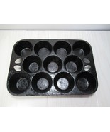 Cast iron muffin pan popover vintage Taiwan black USED needs cleaning 11... - £31.10 GBP
