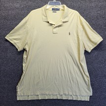 Ralph Lauren Polo Shirt Mens 2XL Yellow Pima Soft Touch Casual Short Sleeve READ - £10.80 GBP