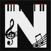 Pepita needlepoint kit: Letter N Music, 7&quot; x 7&quot; - $50.00+