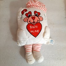 Vintage Pillow People style plush Raccoon Panda Valentine&#39;s day You&#39;re Mine red - £11.79 GBP