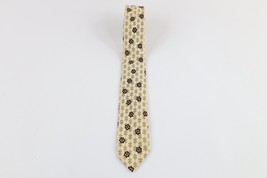 Vintage 70s Christian Dior Distressed Geometric Silk Neck Tie Dress Tie USA - £20.06 GBP