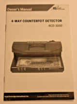 OWNER’S MANUAL - ROYAL SOVEREIGN RCD-3000 4-WAY COUNTERFEIT DETECTOR - £2.36 GBP