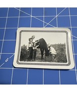 Vintage Photograph Family Giving Water Horse Children Western San Antoni... - $164.16 MXN