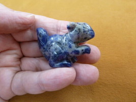 Y-SQU-571) Blue Sodalite SQUIRREL stone gemstone carving figurine love s... - $14.01