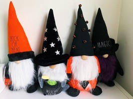 Rae Dunn Halloween Gnome Weighted Plush Set Magic Witches Brew Boo Trick 21” - £84.02 GBP