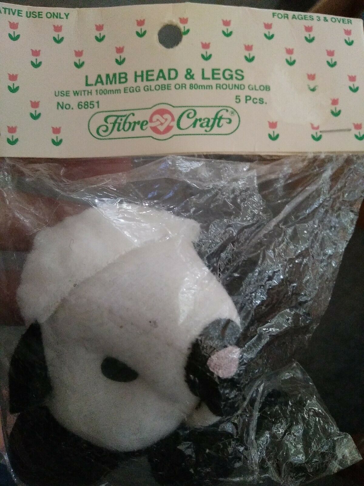 Fibre Craft 6851 Lamb Head & Legs Plush Parts - $9.89