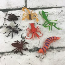 Insect Bug Figures Lot-6 PVC Figures Scorpion Shrimp Fly Beetle Praying ... - $7.91