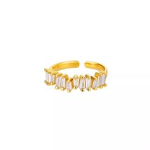 Cubic Zirconia Ring Gold Plated Fashion Luxury Jewelry Crystal Cocktail Rings fo - £20.12 GBP
