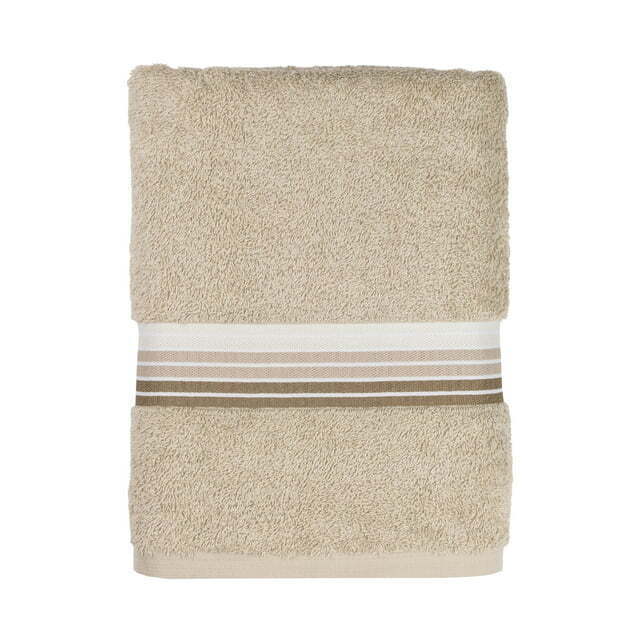 Mainstays Ombre Stripe Bath Towel, Vallejo Tan - £12.58 GBP