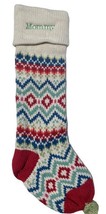 Pottery Barn Merry And Bright Christmas Stocking Monogramed MOMMY - £20.06 GBP